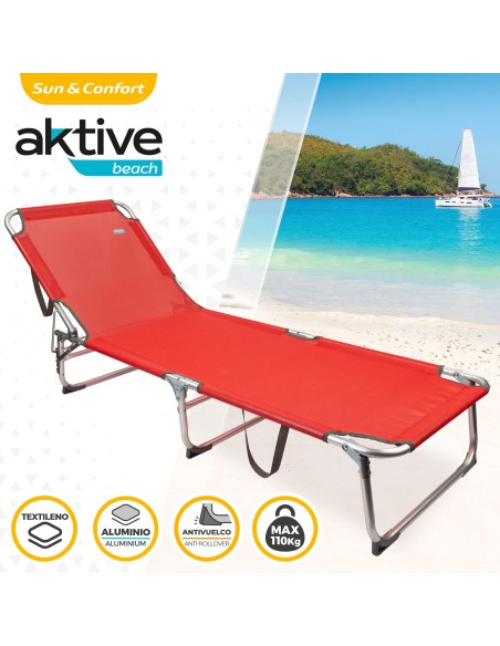 Chaise longue de plage pliante avec dossier inclinable