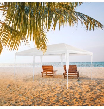 Tonnelle de jardin extra-large amovible 600x300x255 cm blanc 2