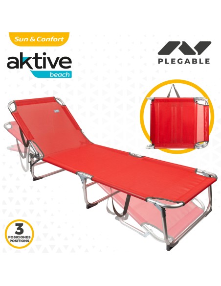 Chaise longue de plage pliante avec dossier inclinable