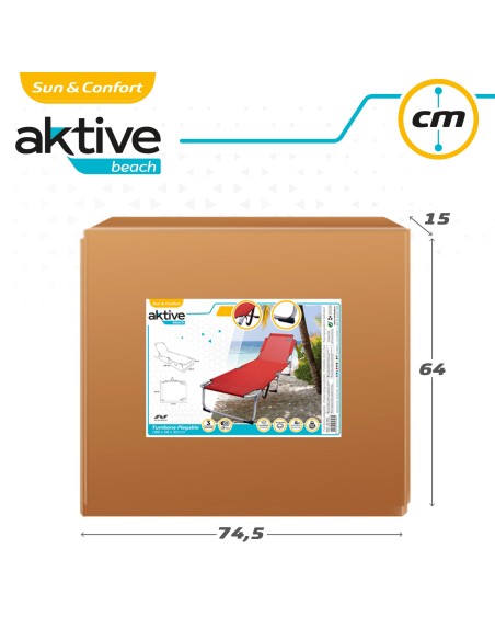 Chaise longue de plage pliante avec dossier inclinable