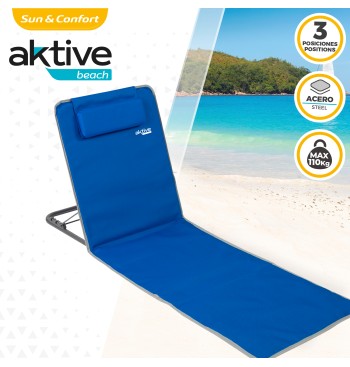 Tapis pliant avec dossier inclinable, coussin et pochette... 2
