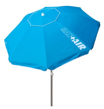 Parapluie de plage coupe-vent 8 tiges 200 cm bleu